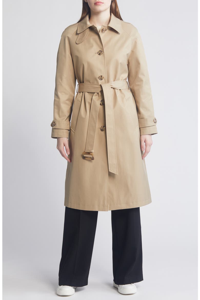 Water Resistant Belted Single Breasted Trench Coat, Main, color, BIRCH TAN