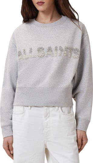 (取寄) オールセインツ レディース セパロ パール スウェット AllSaints women Separo Pearl Sweat Black AllSaints Separo Imitation Pearl & Crystal Embellished