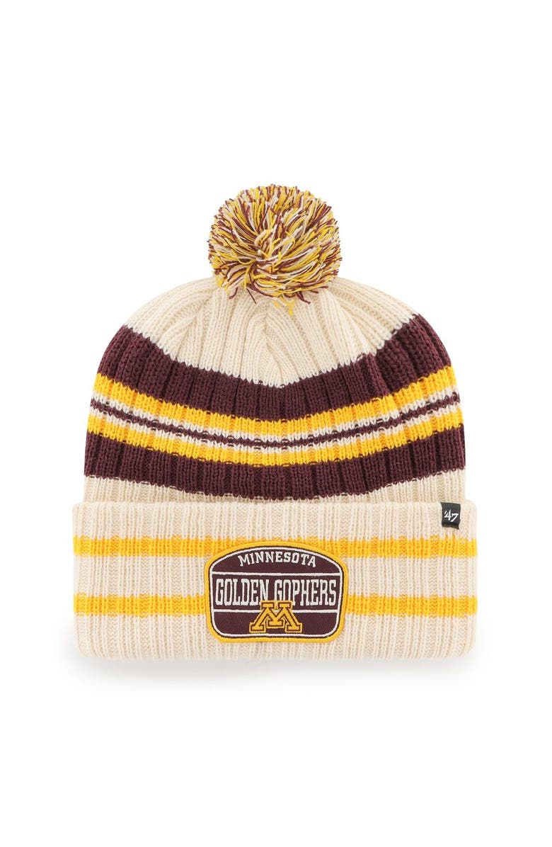'47 Men's '47 Natural Minnesota Golden Gophers Hone Patch Cuffed Knit ...