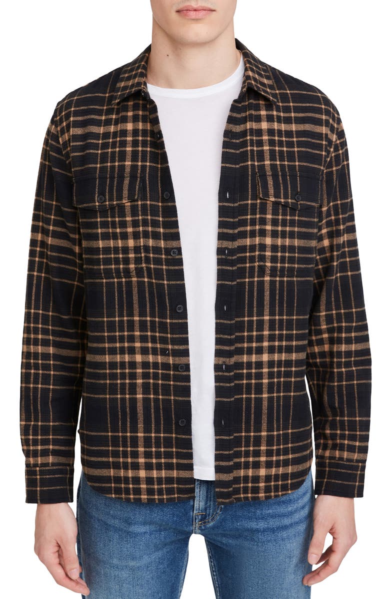 7 For All Mankind Double Pocket Plaid Cotton Button-Up Shirt, Main, color,