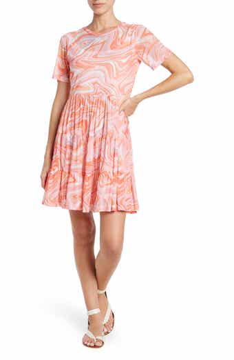 Cate Floral Print Tiered T-Shirt Dress