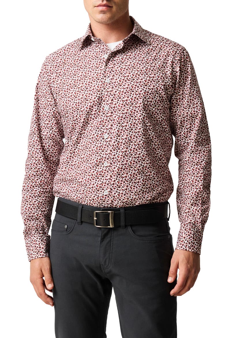Greenstreet Sports Fit Cotton Button-Up Shirt, Main, color, GARNET