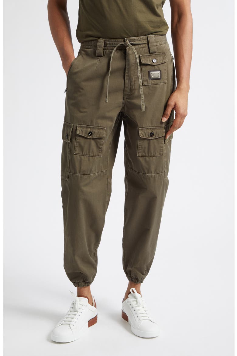 Cavallo Cotton Gabardine Cargo Jogger Pants, Main, color, VERDE OLIVA SCURO