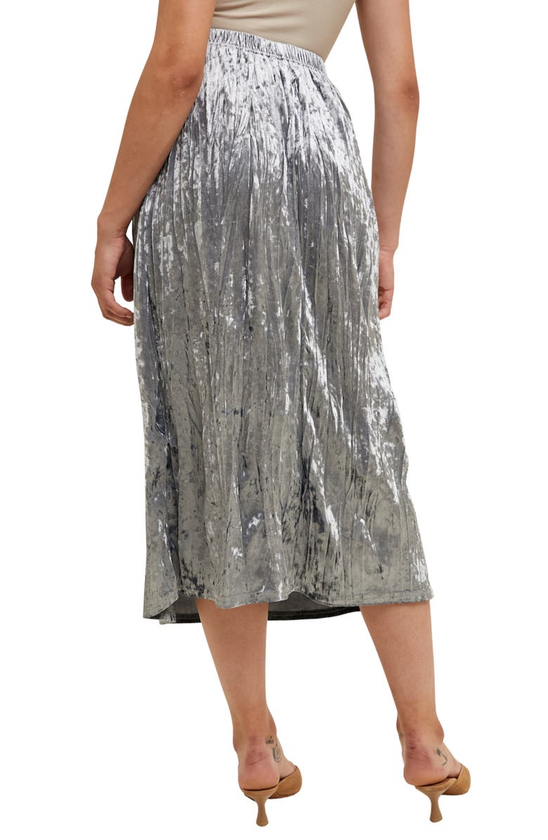 WISHLIST Crinkle Velvet Midi Skirt, Alternate, color, Slate
