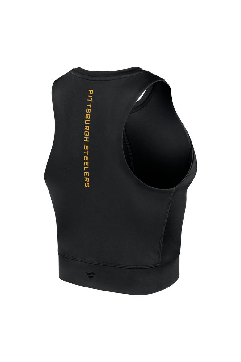 Women's Fanatics Signature Black Pittsburgh Steelers Studio Fitted Gym Tank Top, Alternate, color, Black