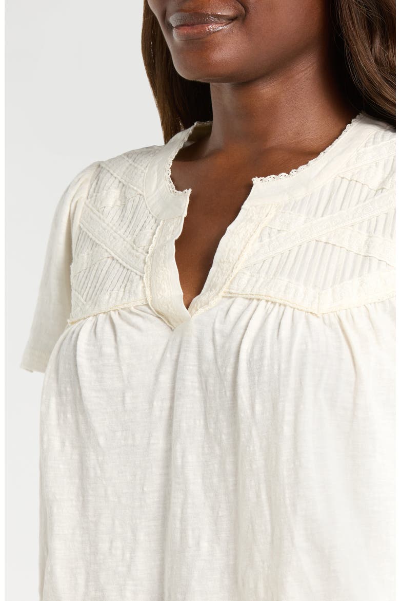 Lace Pintuck Top, Alternate, color, WHISPER WHITE