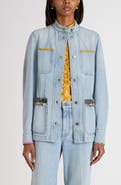 Valentino Garavani Contrast Border Denim Jacket