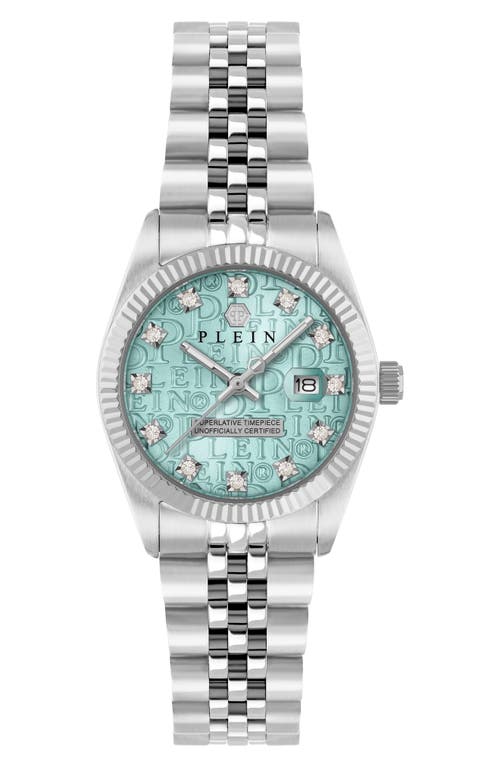 Philipp Plein Date Superlative Crystal Bracelet Watch, 38mm In Stainless Steel