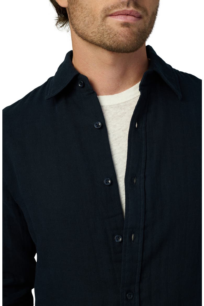 Cedric Cotton Gauze Button-Up Shirt, Alternate, color, TRUE NAVY