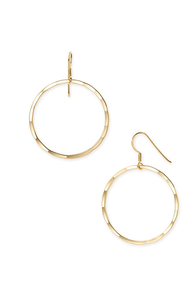 Argento Vivo Medium Hammered Hoop Earrings, Main, color, GOLD VERMEIL HIGH POLISH