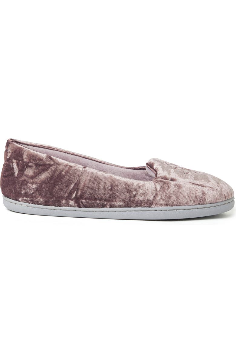 DEARFOAMS Rebecca Velour Slipper, Alternate, color, Frosted Plum