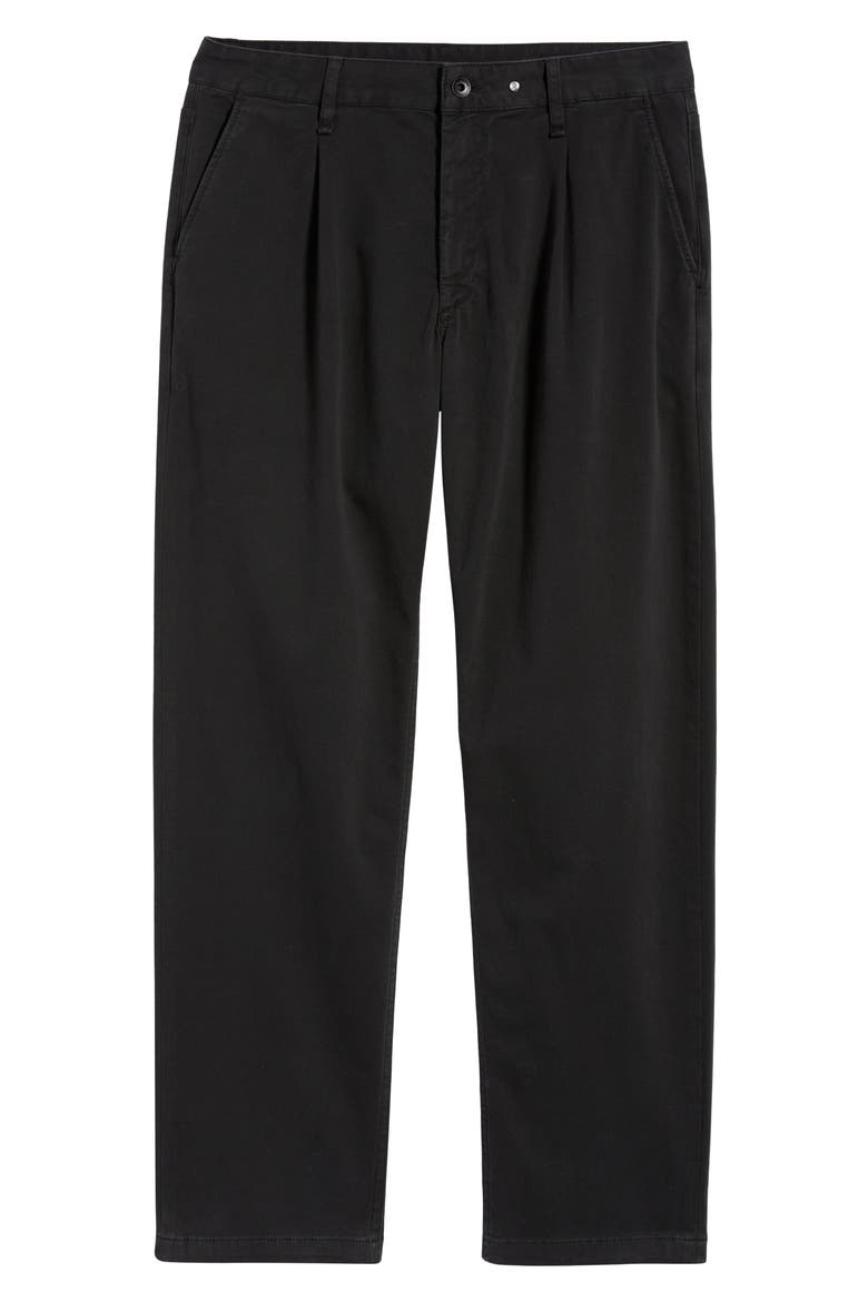 Evan Trim Fit Pleated Stretch Cotton Chinos, Alternate, color, BLACK