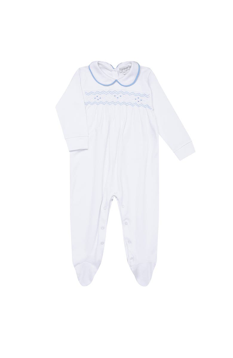 Nellapima Nella Smocked Boy Footie - Baby, Alternate, color, Blue