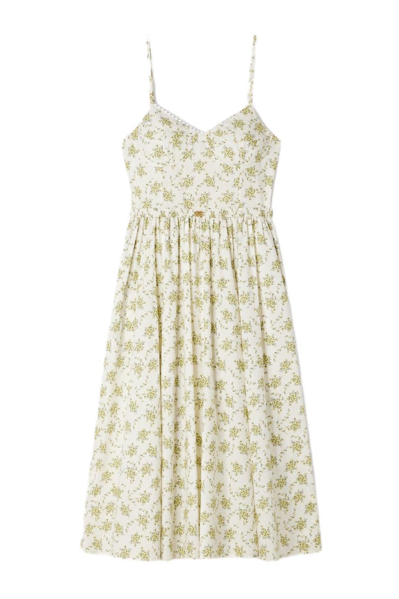 Floral maxi dress with straps, Alternate, color, Olive / ecru
