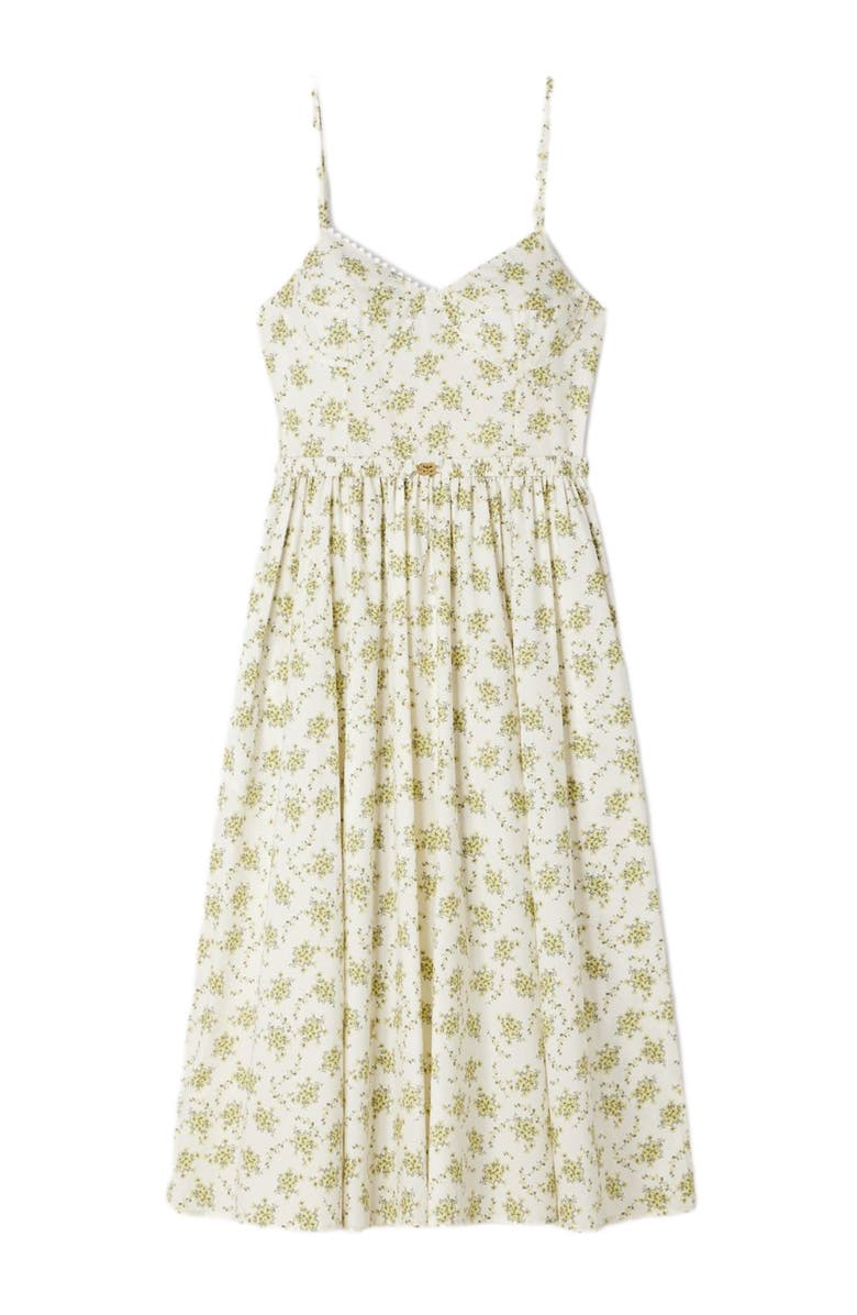 SANDRO Floral maxi dress with straps, Alternate, color, Olive / Ecru