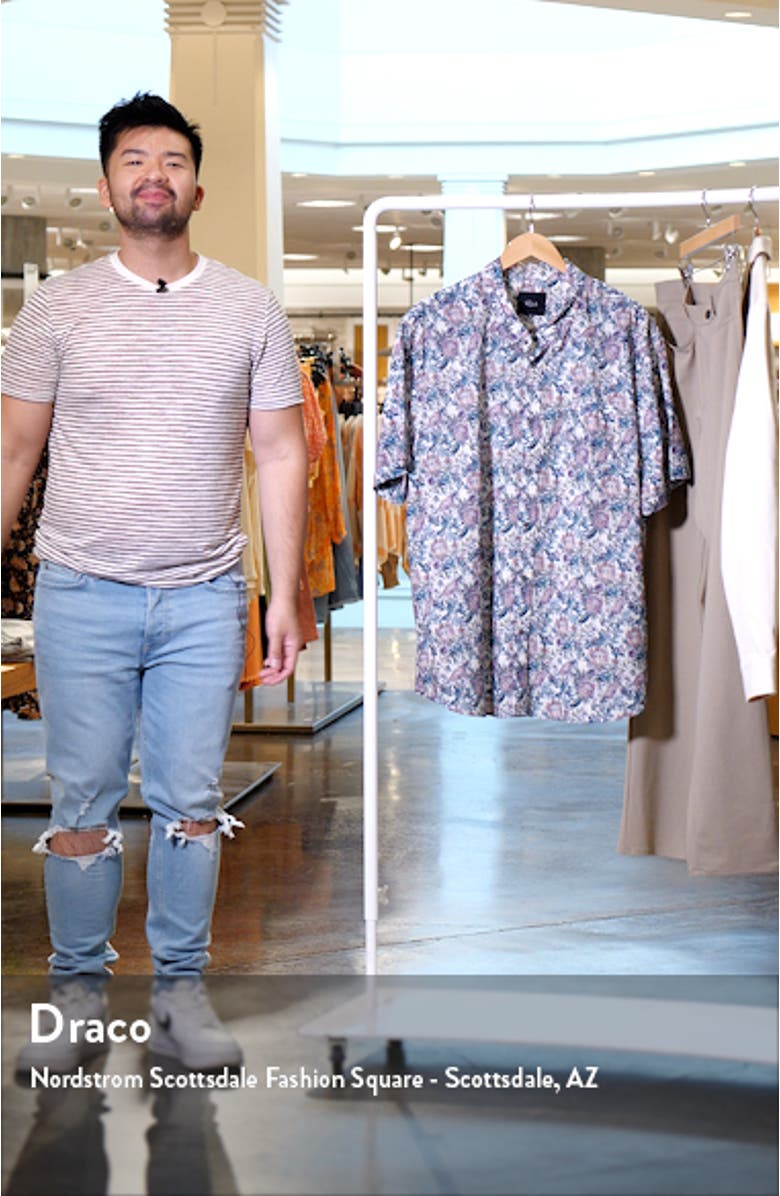 Monaco Floral Short Sleeve Button-Up Shirt, sales video thumbnail