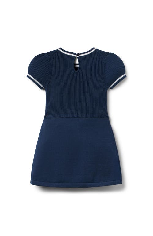 Janie And Jack Bow Sweater Dress In Blue