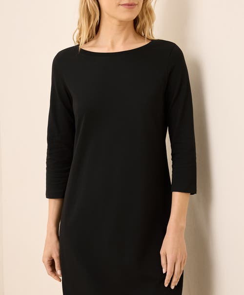 Pact Organic Cotton Softspun Boat Neck Dress In Black