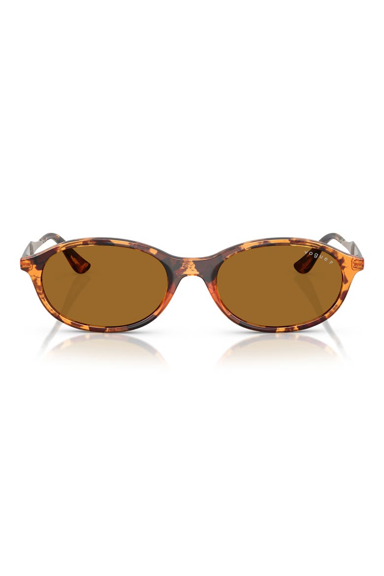 52mm Polarized Oval Sunglasses, Main, color, YELLOW HAVANA