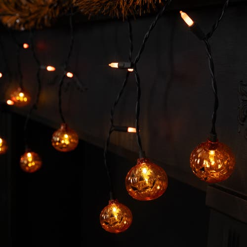 Northlight Led Lighted Pumpkin Halloween Curtain Icicle Lights In Multi