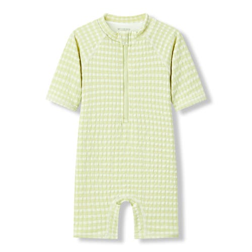 Milkbarn Zipper Shortall Swimsuit In Green