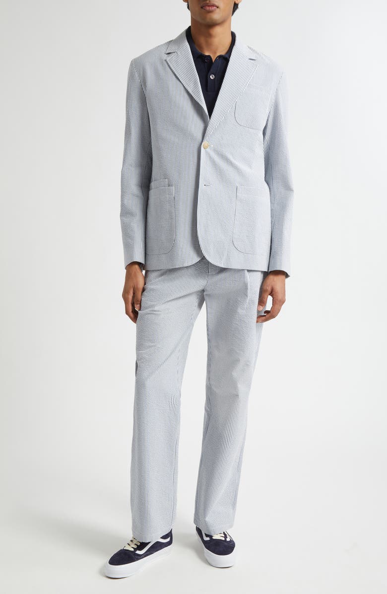 Noah Belted Pleated Seersucker Pants, Main, color,