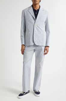 Noah Belted Pleated Seersucker Pants