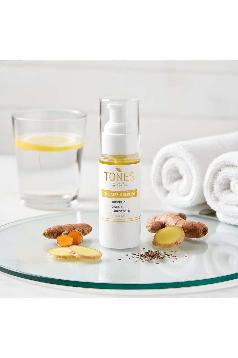 Turmeric Anti-Blemish and Brightening Facial Serum 30ml, Alternate, color, with golden and black words