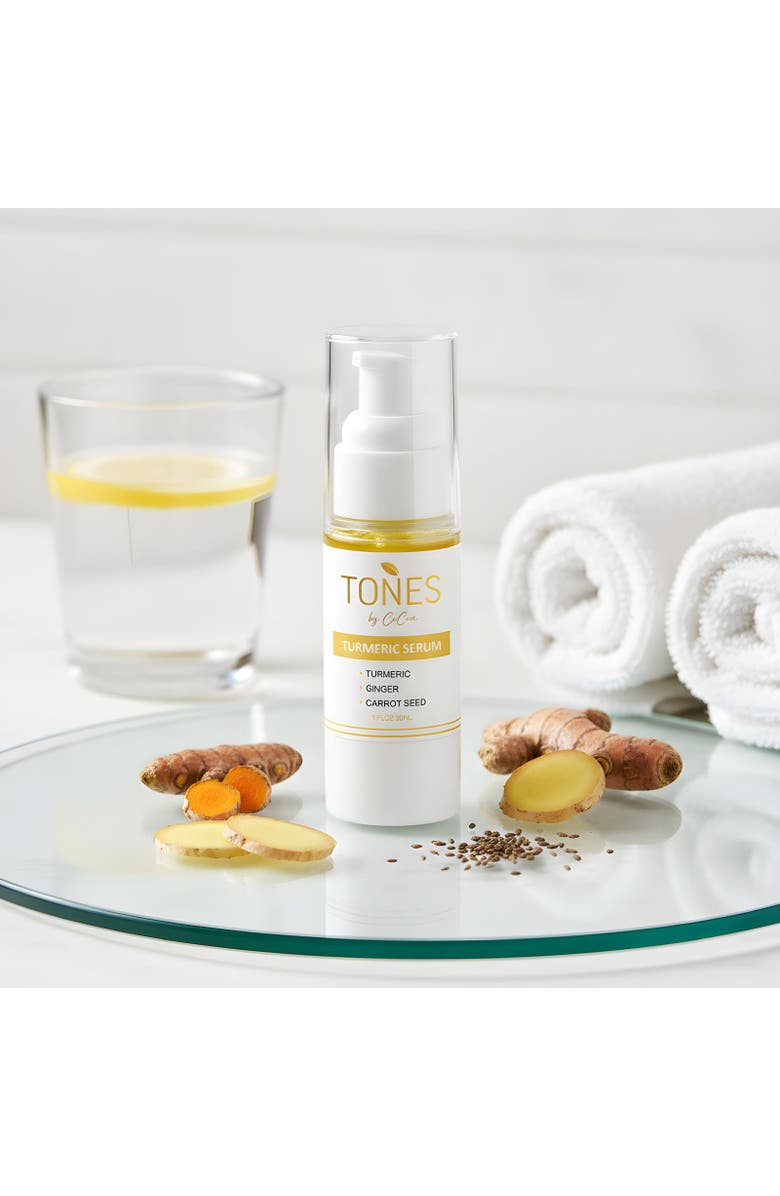 TONES by Cocoa Turmeric Anti-Blemish and Brightening Facial Serum 30ml, Alternate, color, With Golden And Black Words