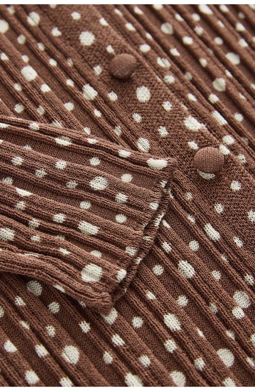 NEXT NEXT SPOTTY BUTTON-UP KNIT TOP 