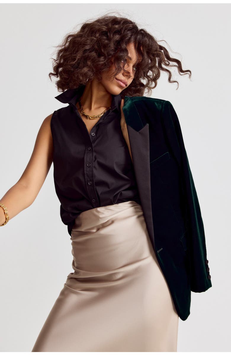 The Shirt by Rochelle Behrens The Sleeveless Shirt, Alternate, color, Black