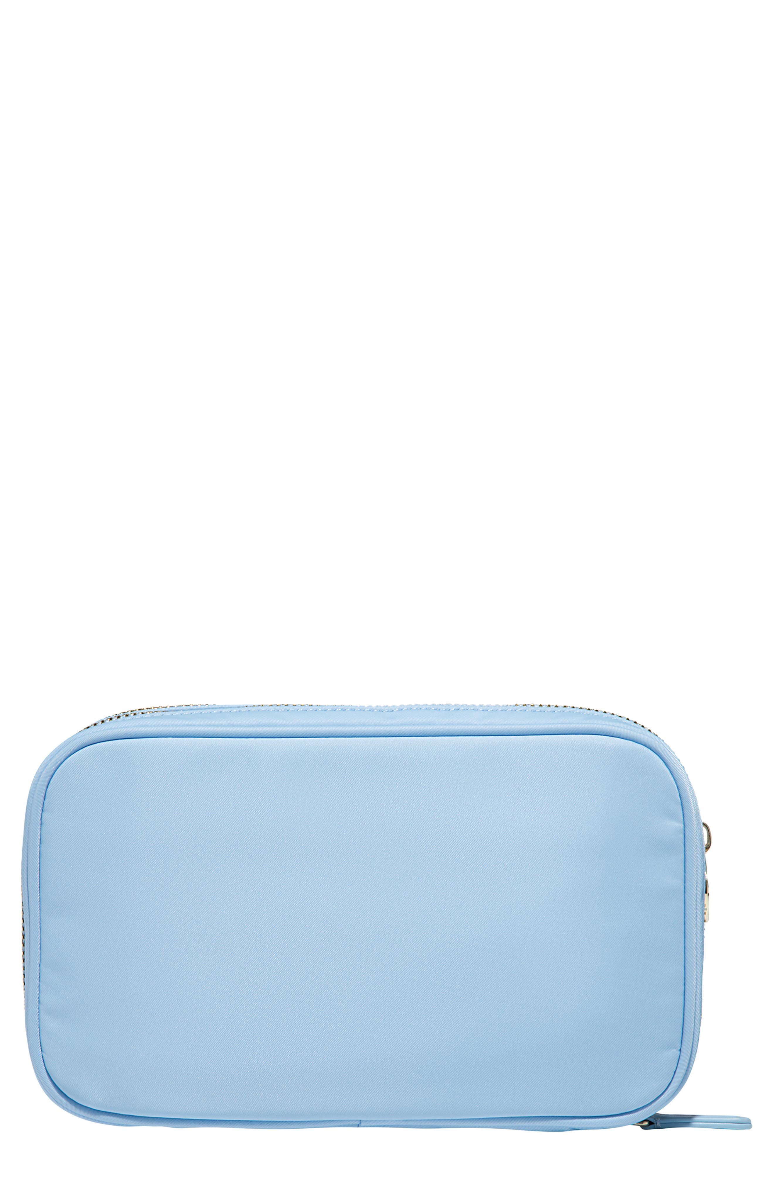Double Zip Nylon Pouch, Main, color, PERIWINKLE