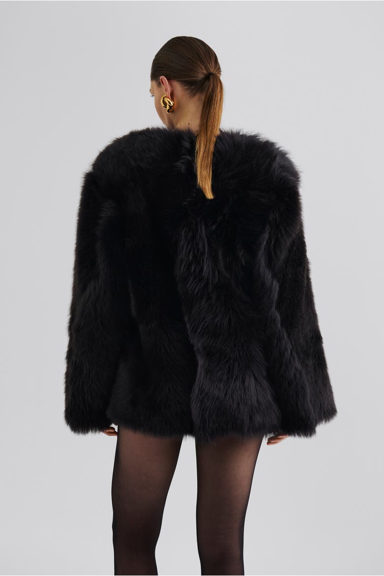 Jana Shearling Long Sleeve Jacket, Alternate, color, Black