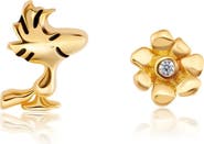 Crislu x Peanuts® Woodstock & Flower Mismatched Stud Earrings