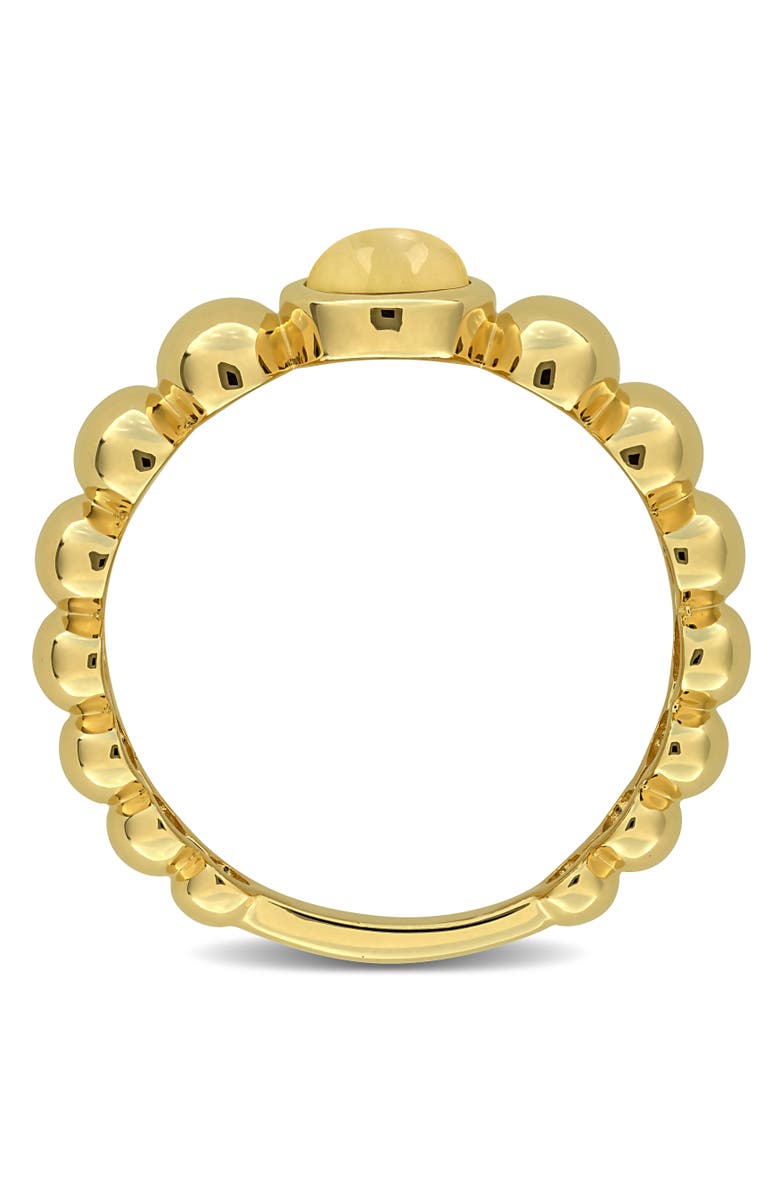 Julianna B. Citrine Oval Beaded Ring Yellow Plated Silver, Alternate, color, Citrine