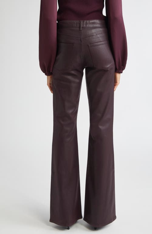 Ramy Brook Helena High Waist Coated Bootut Jeans In Burgundy