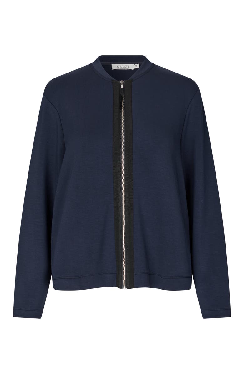 Masai Copenhagen Junesse Long Sleeve Bomber Jacket, Alternate, color, Navy Blazer