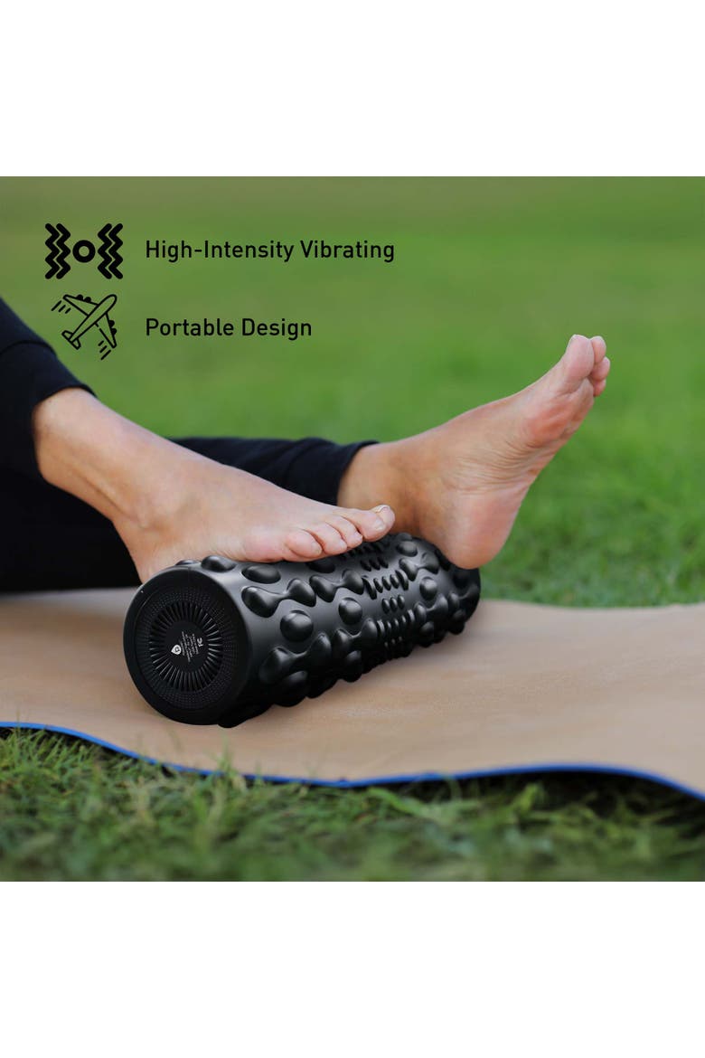 Vibrating Foam Roller & Neck Shoulder Stretcher, Alternate, color, Black