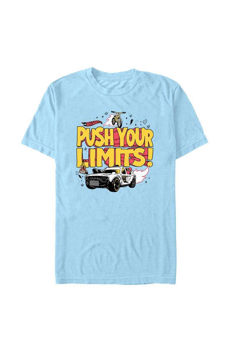 Hot Wheels Men's Hot Wheels Push Your Limits Graphic T-Shirt, Main, color, Light Blue