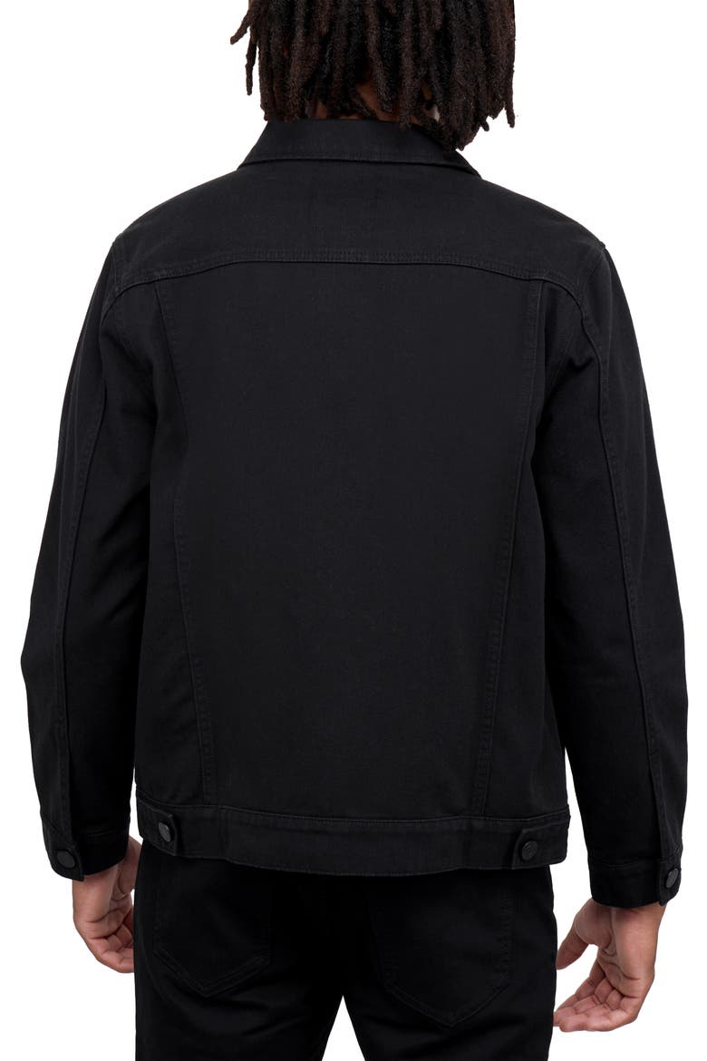 Slim Washed Denim Jacket, Alternate, color, JET BLACK