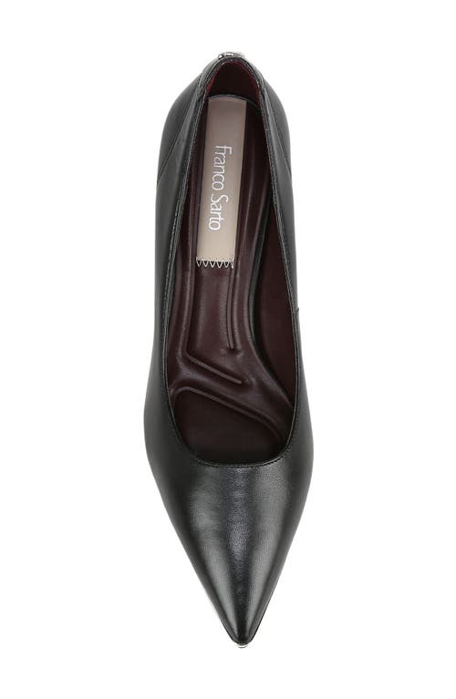 Franco Sarto Kalsa Womens Leather Pointed Toe Pumps In Black Leather