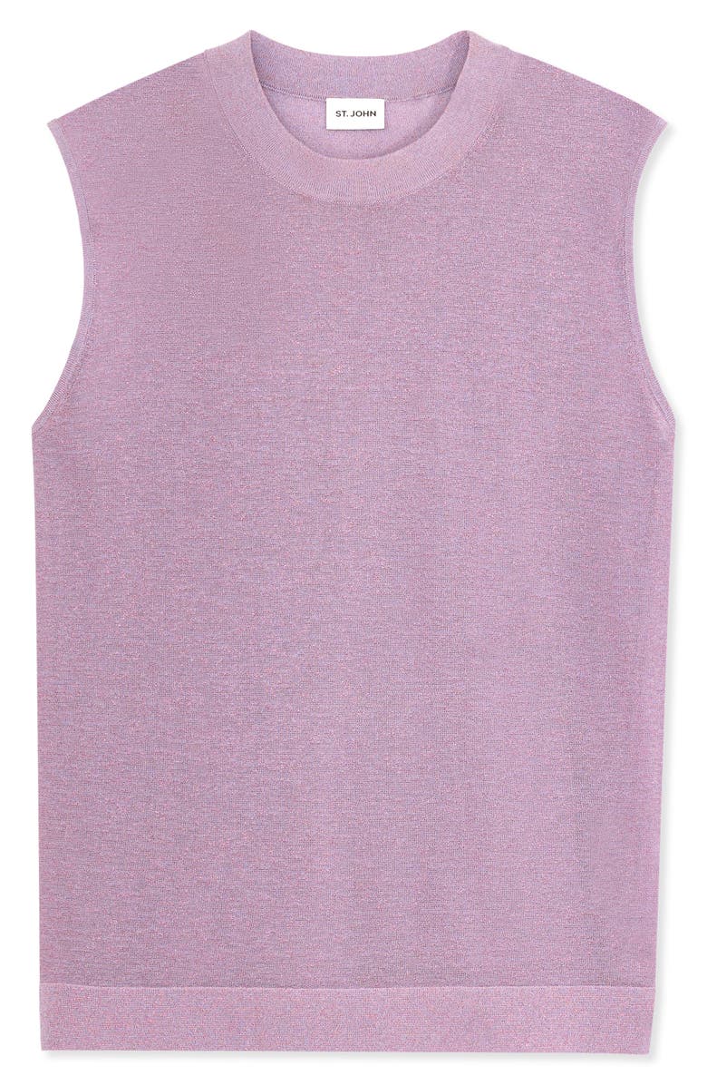 St. John Collection Metallic Reverse Jersey Shell, Alternate, color, 