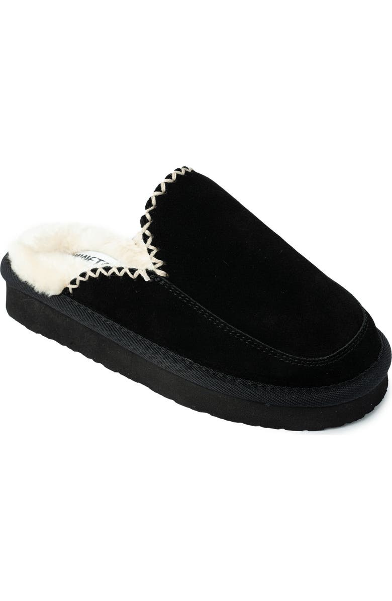 Minnetonka Café Faux Fur Scuff Slipper, Main, color,