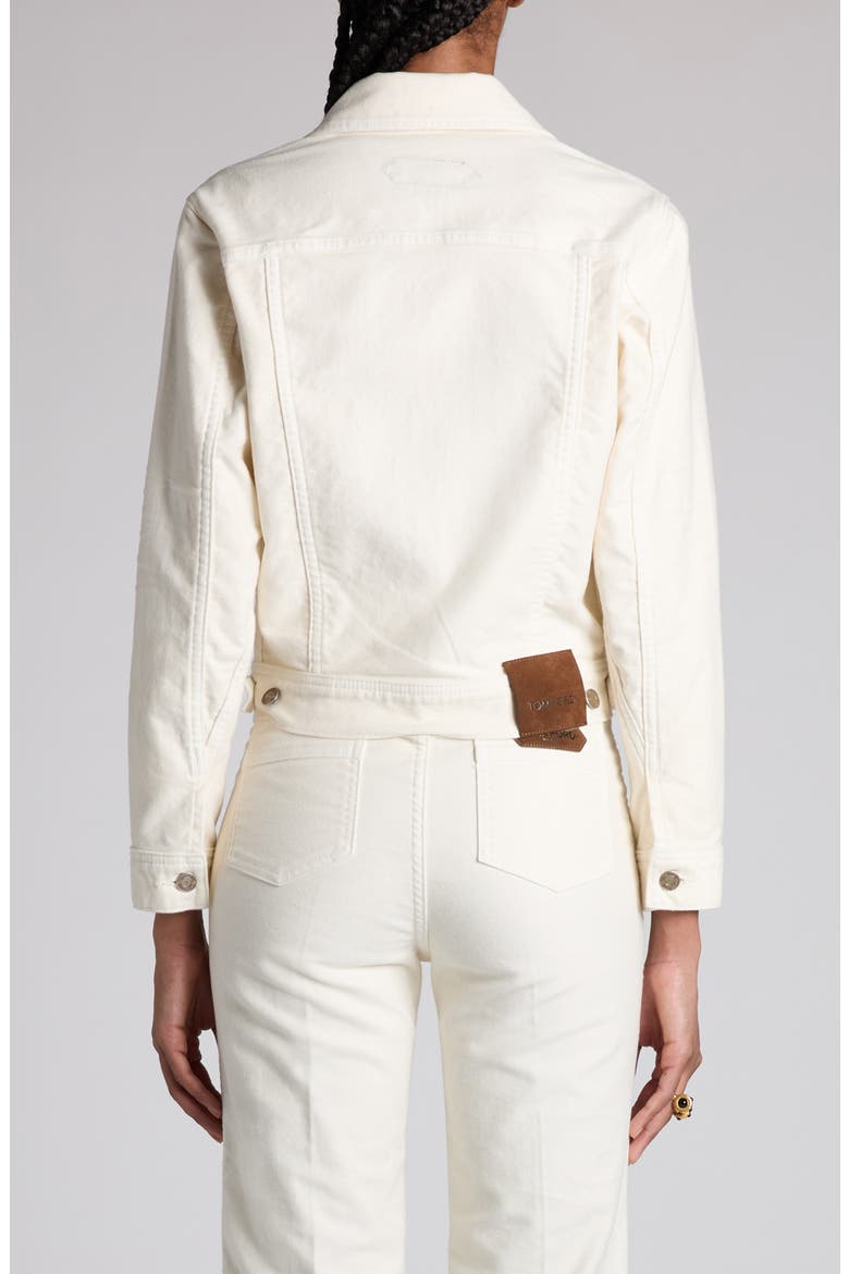 Moleskin Denim Trucker Jacket, Alternate, color, OFF WHITE