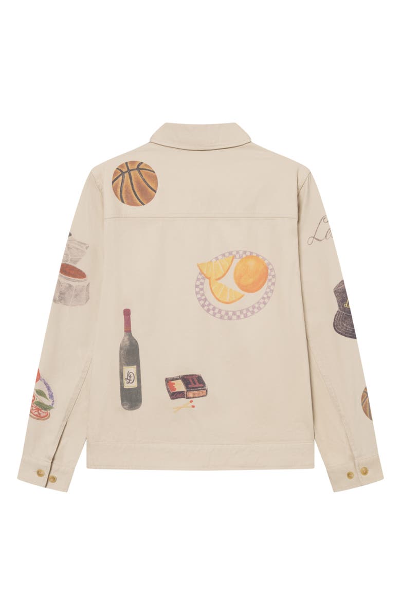 Les Deux Robert Allover Print Twill Jacket, Alternate, color, Oyster Gray White