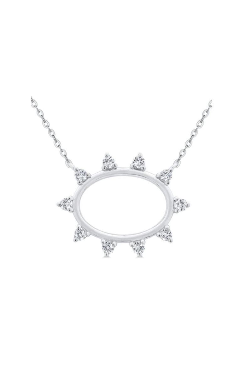 Spiky Oval Pendant, Main, color, Silver