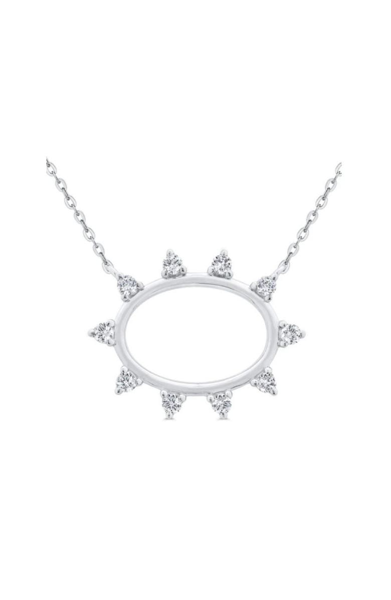 Seed2Stone Spiky Oval Pendant, Main, color, Silver