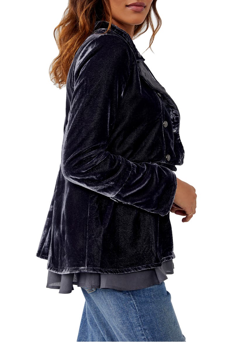 Faye Velvet Jacket, Alternate, color, EBONY