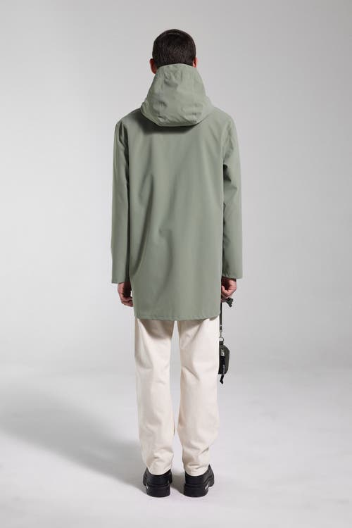 Stutterheim Stockholm Lightweight Zip Matte Raincoat In Green