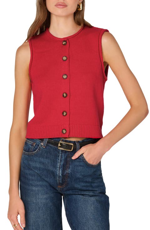 Rolled Hem Sweater Vest